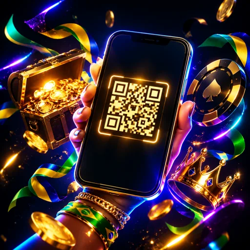 QR code ilustrativo para baixar o app
