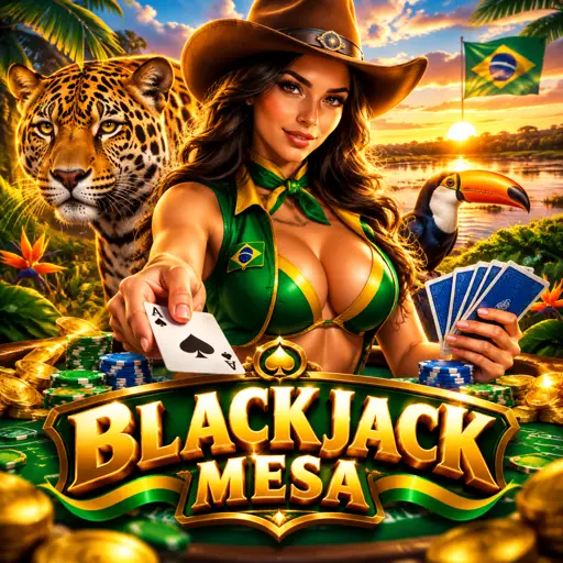 Mesa de blackjack com cartas distribuídas na primeira mão